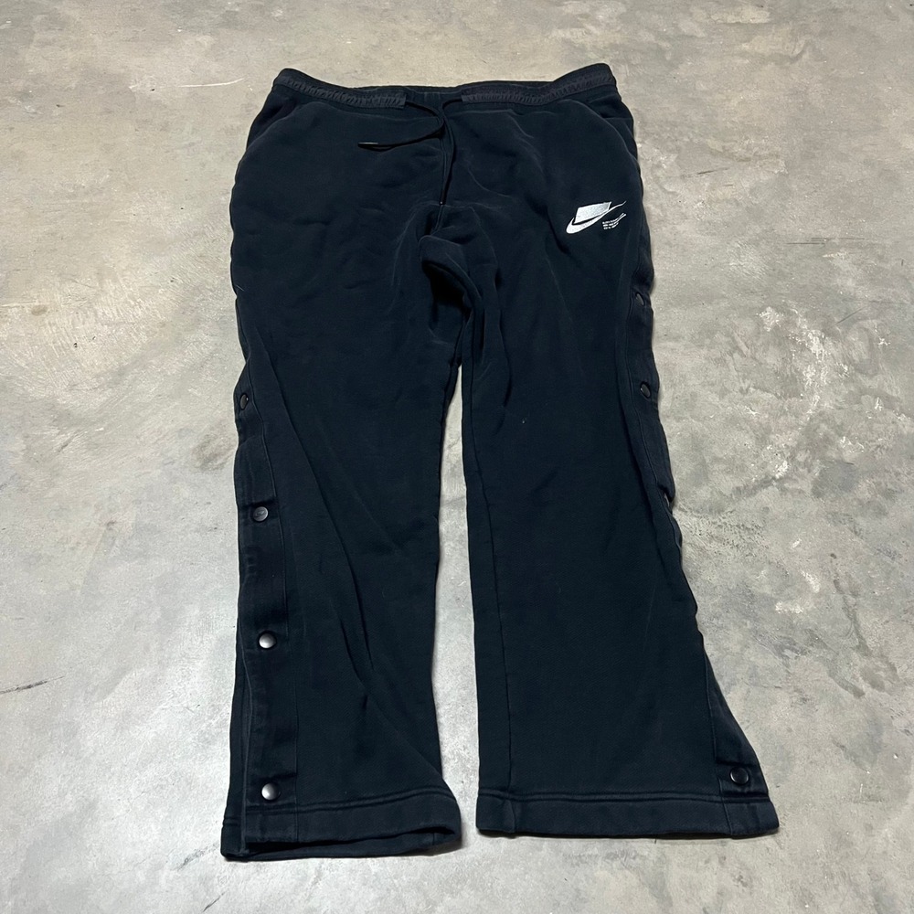 Nike Mens Fleece Snap Pants Black CU3820-001 XL Sportswear Joggers